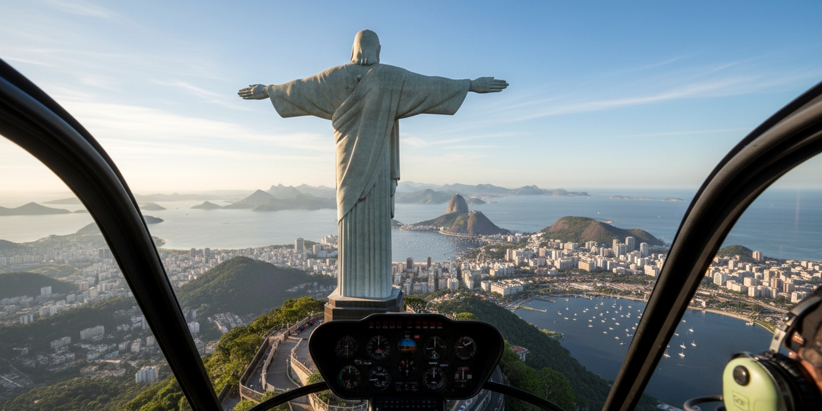 Descubra o Rio de Janeiro de um jeito especial em um city tour de helicóptero.